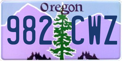 OR license plate 982CWZ