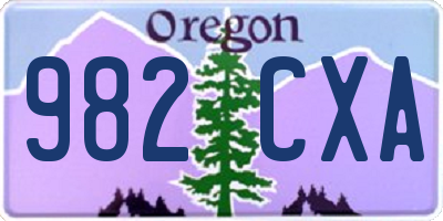 OR license plate 982CXA