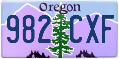 OR license plate 982CXF