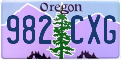 OR license plate 982CXG