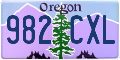 OR license plate 982CXL