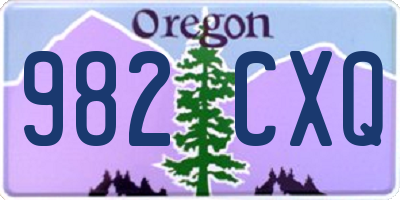 OR license plate 982CXQ