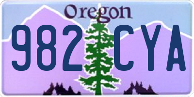 OR license plate 982CYA