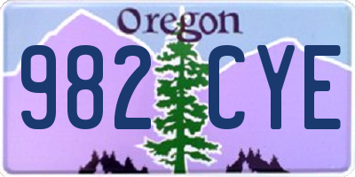 OR license plate 982CYE