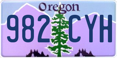 OR license plate 982CYH