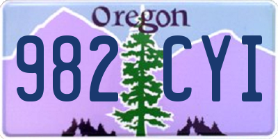 OR license plate 982CYI