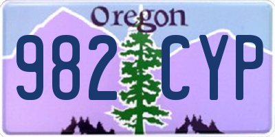 OR license plate 982CYP