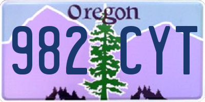 OR license plate 982CYT