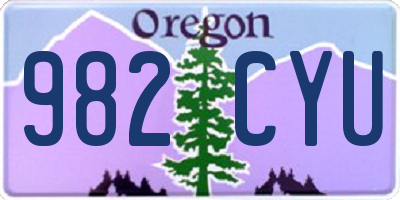 OR license plate 982CYU