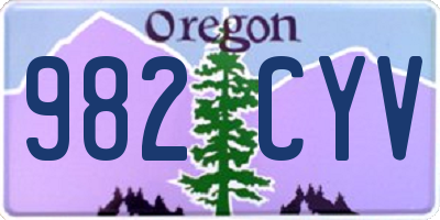 OR license plate 982CYV