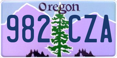 OR license plate 982CZA