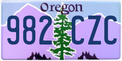 OR license plate 982CZC
