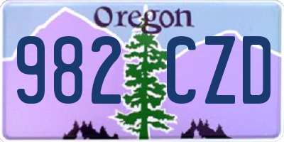 OR license plate 982CZD
