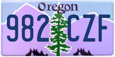 OR license plate 982CZF