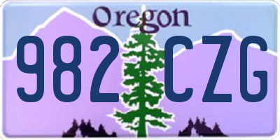 OR license plate 982CZG