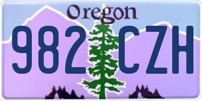 OR license plate 982CZH