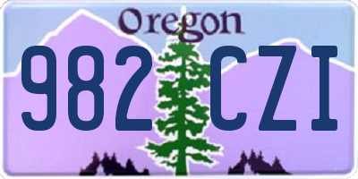 OR license plate 982CZI