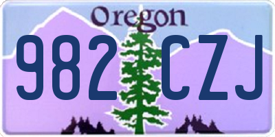 OR license plate 982CZJ