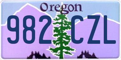 OR license plate 982CZL