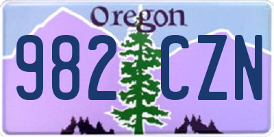 OR license plate 982CZN