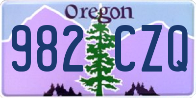 OR license plate 982CZQ