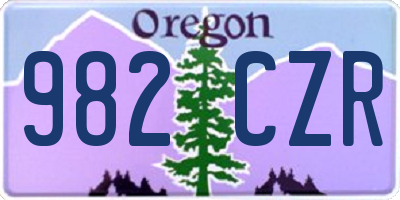 OR license plate 982CZR