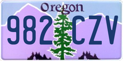 OR license plate 982CZV