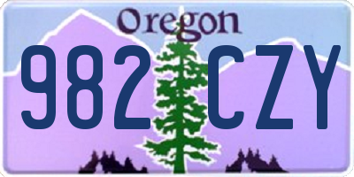 OR license plate 982CZY