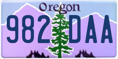 OR license plate 982DAA