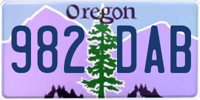 OR license plate 982DAB