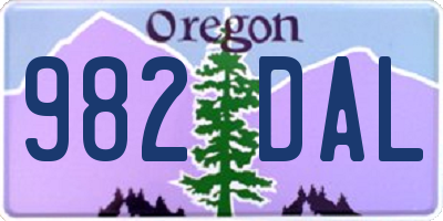 OR license plate 982DAL