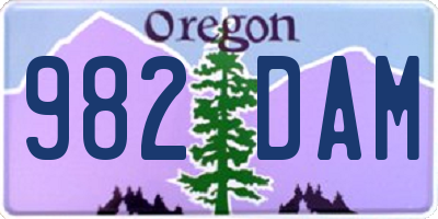 OR license plate 982DAM
