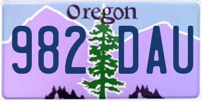 OR license plate 982DAU