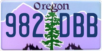 OR license plate 982DBB