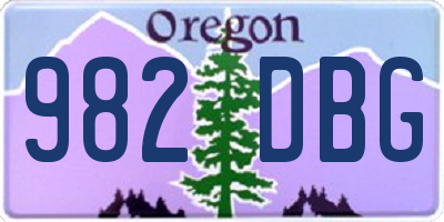 OR license plate 982DBG