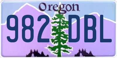OR license plate 982DBL