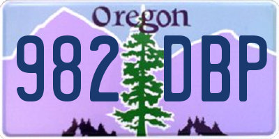 OR license plate 982DBP
