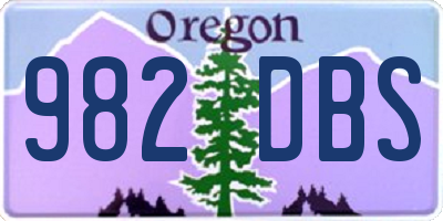 OR license plate 982DBS