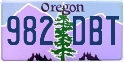 OR license plate 982DBT