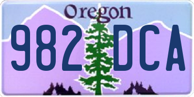 OR license plate 982DCA