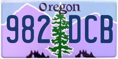 OR license plate 982DCB