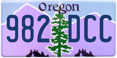 OR license plate 982DCC