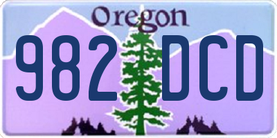 OR license plate 982DCD