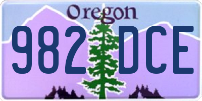 OR license plate 982DCE