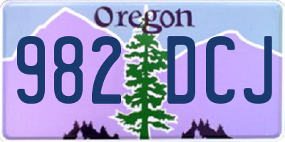 OR license plate 982DCJ