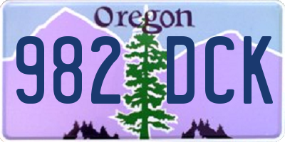 OR license plate 982DCK