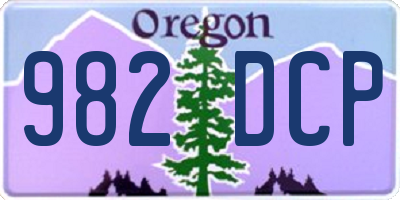 OR license plate 982DCP