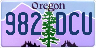OR license plate 982DCU