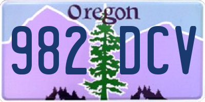 OR license plate 982DCV