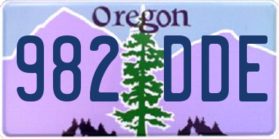 OR license plate 982DDE